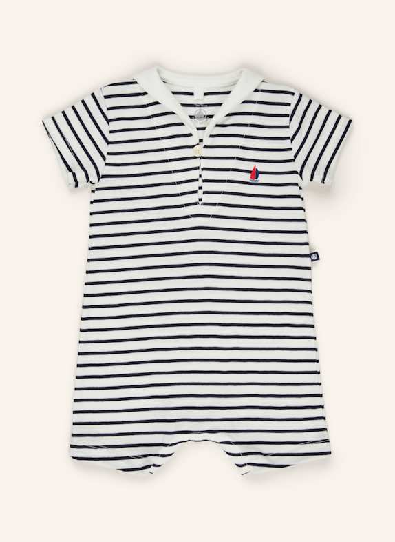 PETIT BATEAU Strampler WEISS/ DUNKELBLAU