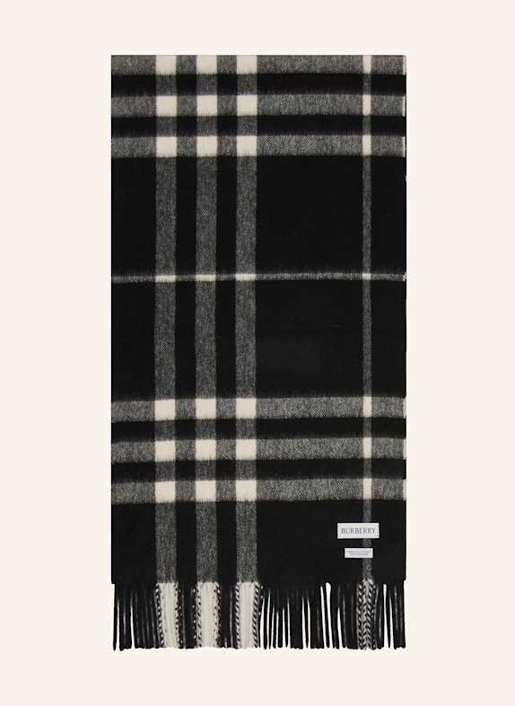 BURBERRY Cashmere-Schal SCHWARZ/ CREME