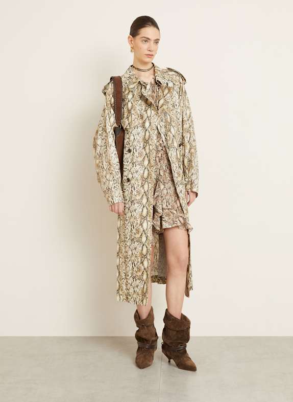 ISABEL MARANT Trenchcoat FREANNE mit Leinen BEIGE/ CREME