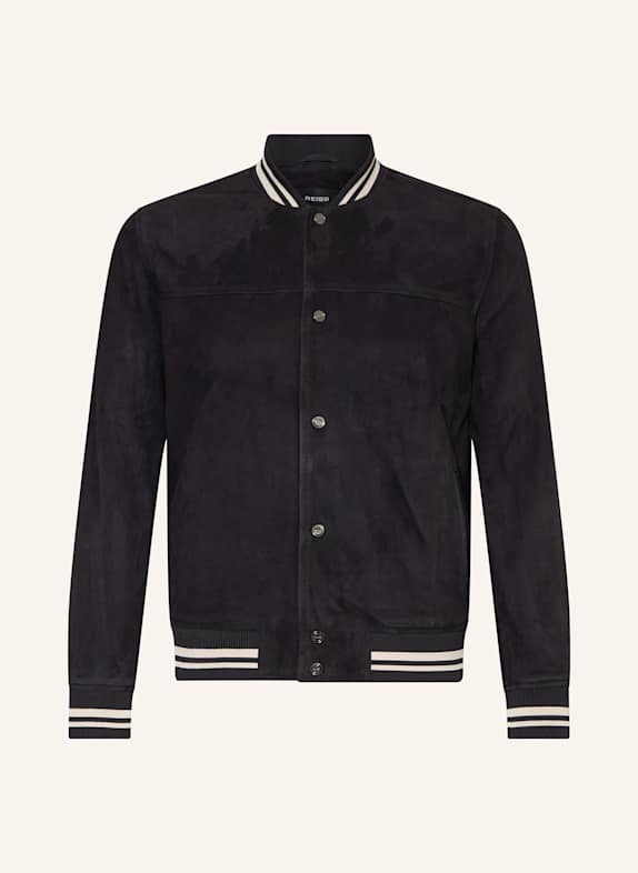 REISS Lederjacke DUNKELBLAU