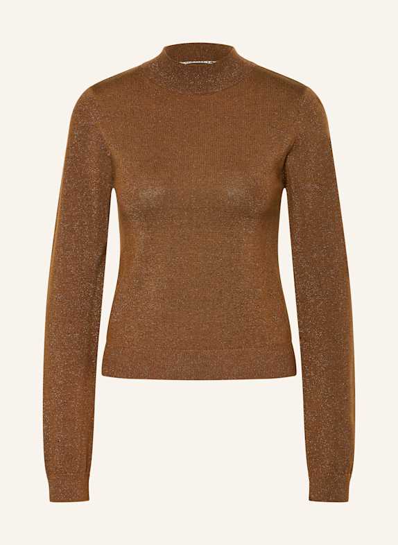 VANILIA Longsleeve mit Glitzergarn BRAUN