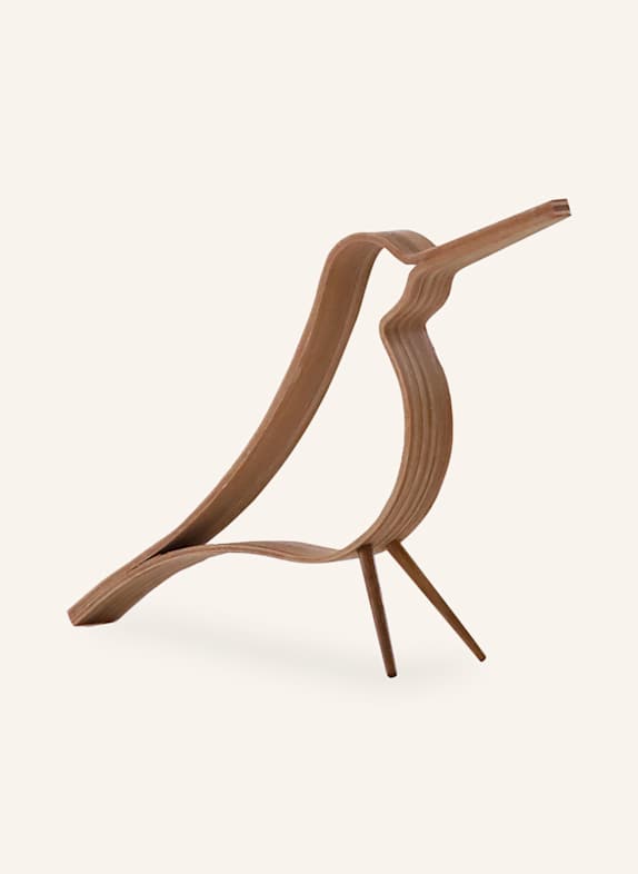 COOEE Design Dekofigur WOODY BIRD SMALL HELLBRAUN