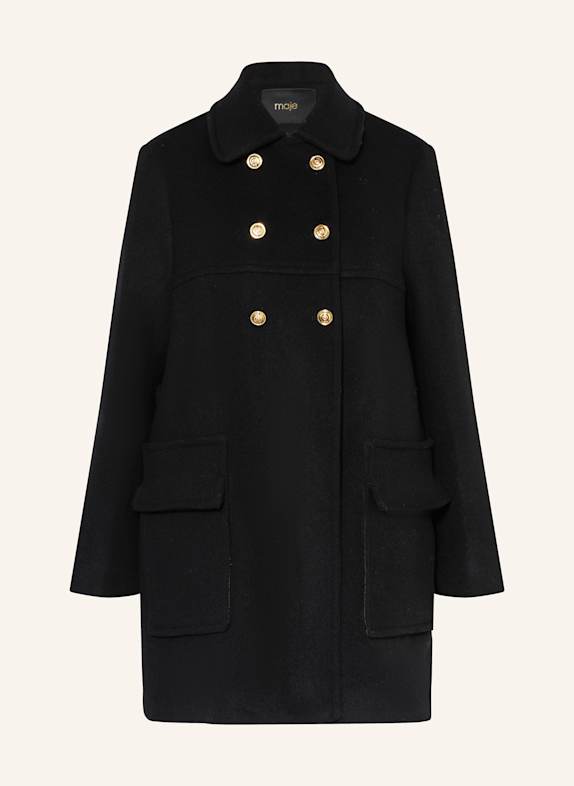 maje Płaszcz wełniany CZARNY
