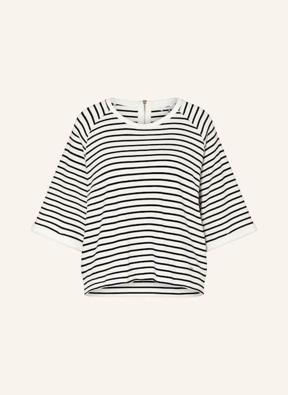 CINQUE Sweatshirt mit 3/4-Arm WEISS/ SCHWARZ