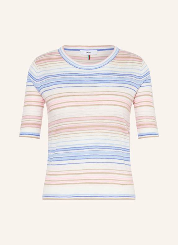 CINQUE Strickshirt CIROSANA mit Leinen WEISS/ HELLBLAU/ ROSA