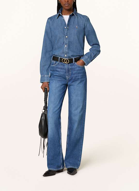POLO RALPH LAUREN Overhemdblouse in jeanslook BLAUW