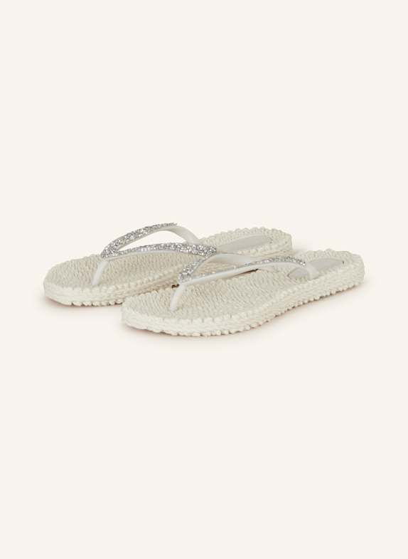 ILSE JACOBSEN Zehentrenner CHEERFUL03G mit Schmucksteinen CREME