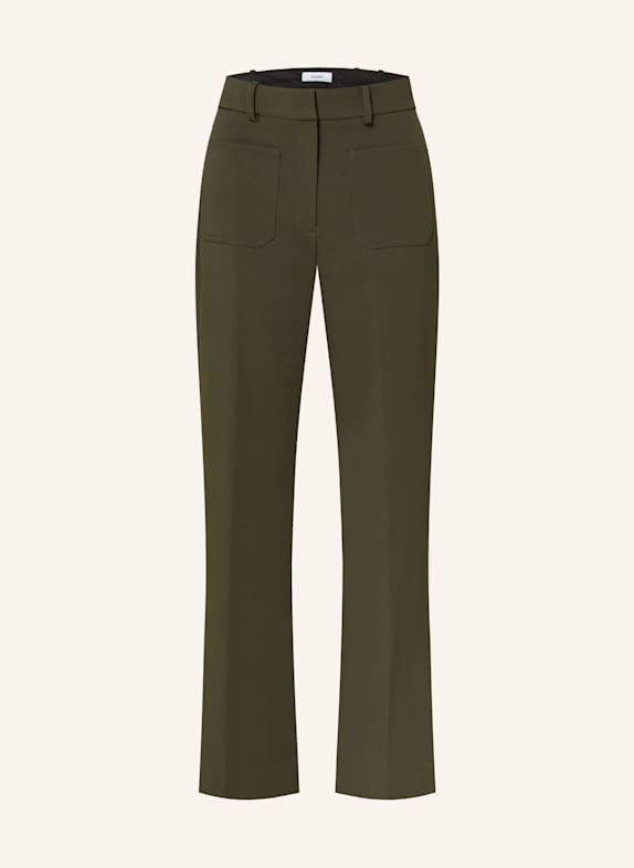 REISS Wide leg halim Trousers DARK GREEN