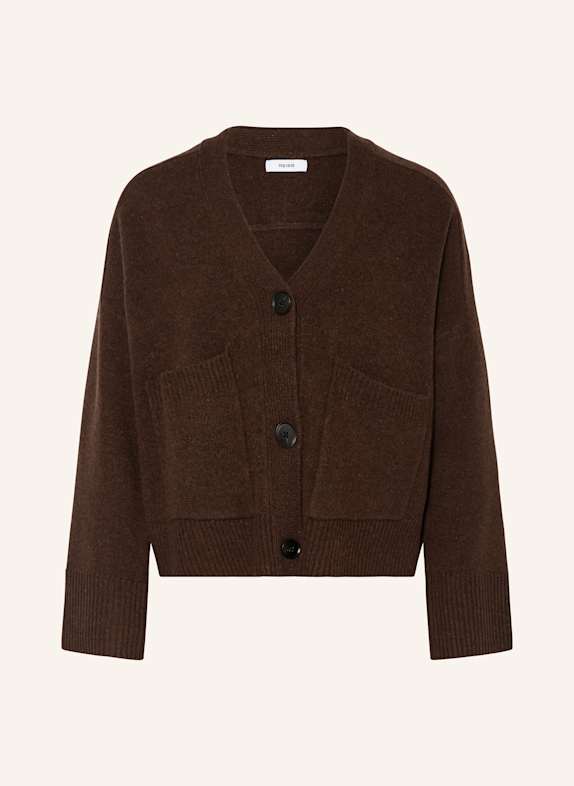 REISS Oversized cardigan DARK BROWN
