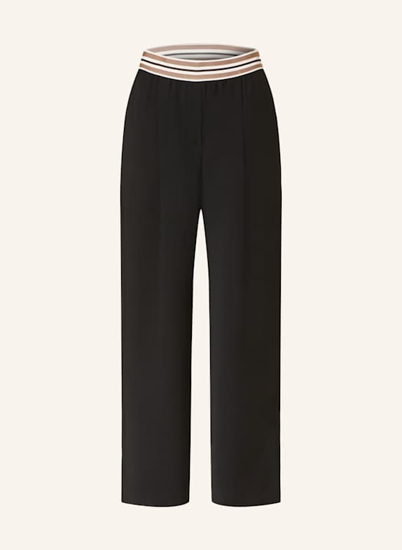 REISS Wide leg halim Trousers ABS BLACK