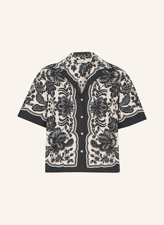 SANDRO Bluse ECRU/ SCHWARZ