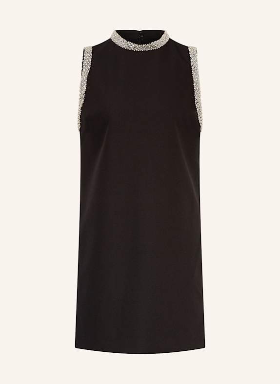 SANDRO Cocktailkleid mit Schmucksteinen SCHWARZ