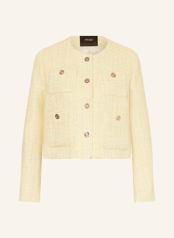 maje Bouclé-Jacke mit Glitzergarn GELB