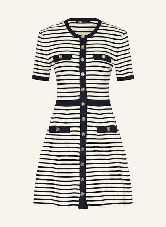 maje Strickkleid ECRU/ DUNKELBLAU