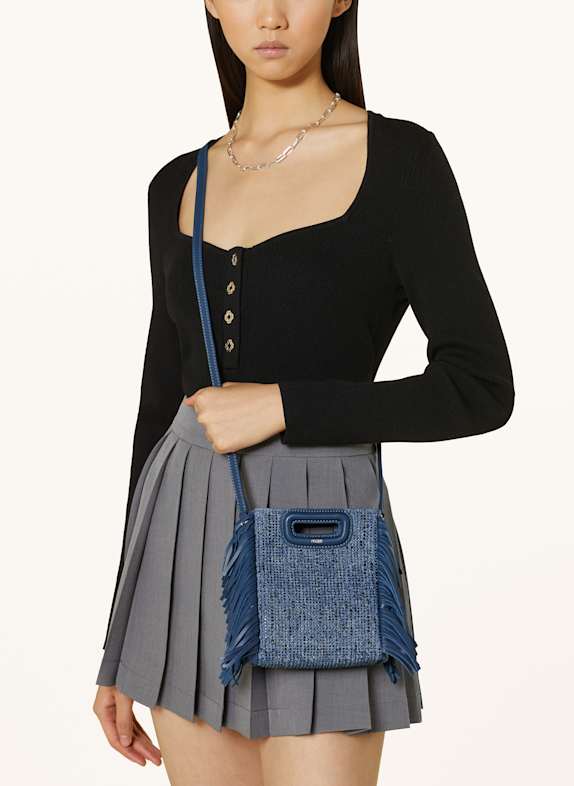 maje Handtasche mit Schmucksteinen BLAU