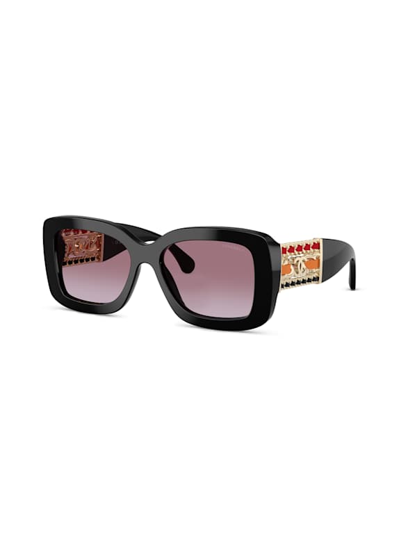 CHANEL Prostokątne okulary przeciwsłoneczne C622S1 – CZARNY / FIOLETOWY GRADIENT