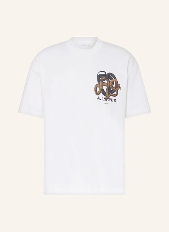 ALLSAINTS T-Shirt RETICULATE WEISS/ DUNKELGRAU/ BEIGE