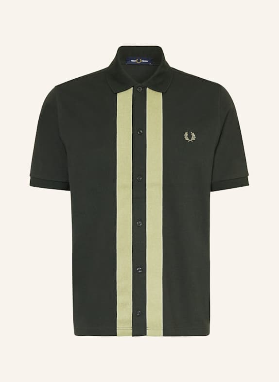 FRED PERRY Koszulka polo z piki CIEMNOZIELONY/ OLIWKOWY