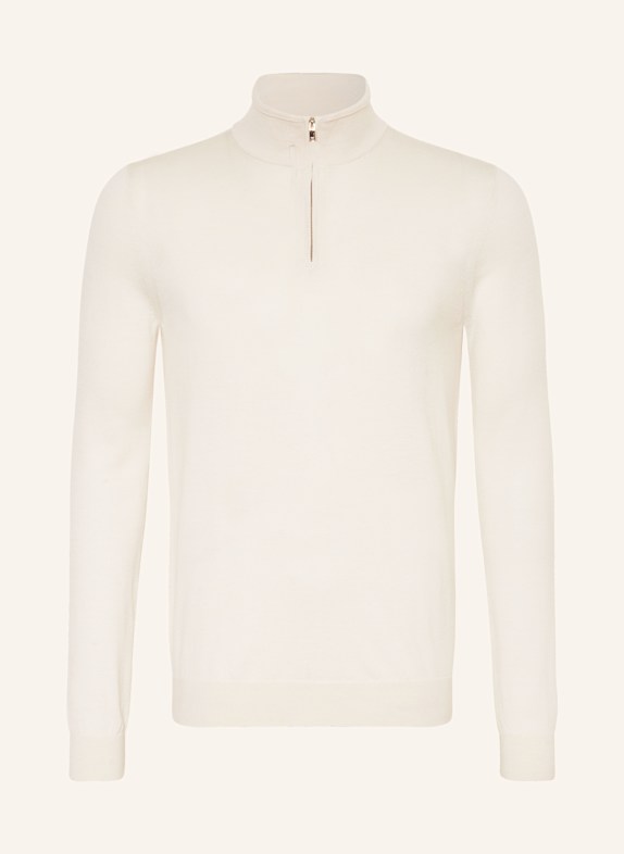 REISS Half-zip sweater made of merino wool CREAM