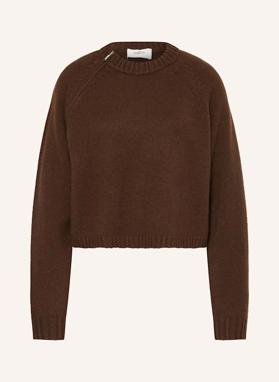ba&sh Kašmírový svetr CORVY TMAVĚ HNĚDÁ