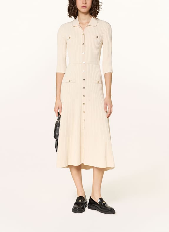 maje Strickkleid mit 3/4-Arm und Pailletten BEIGE