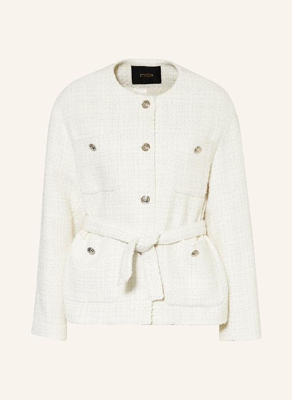 maje Bouclé-Jacke mit Glitzergarn ECRU