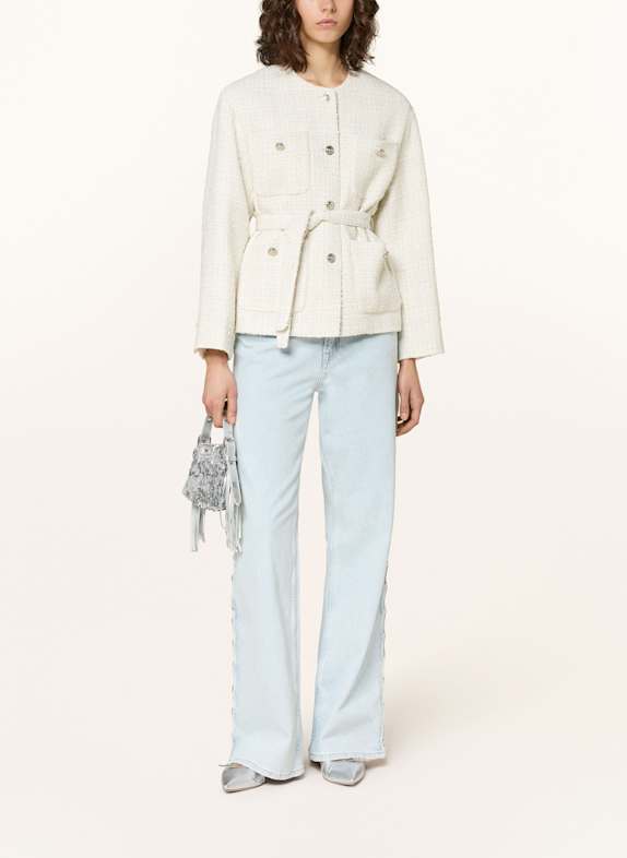maje Bouclé-Jacke mit Glitzergarn ECRU
