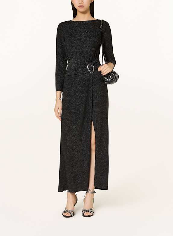 ba&sh Kleid CLEO in Wickeloptik mit Glitzergarn SCHWARZ