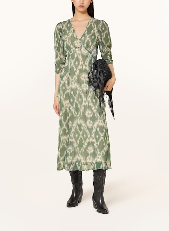 ba&sh Kleid MATSA mit 3/4-Arm GRÜN/ HELLGELB