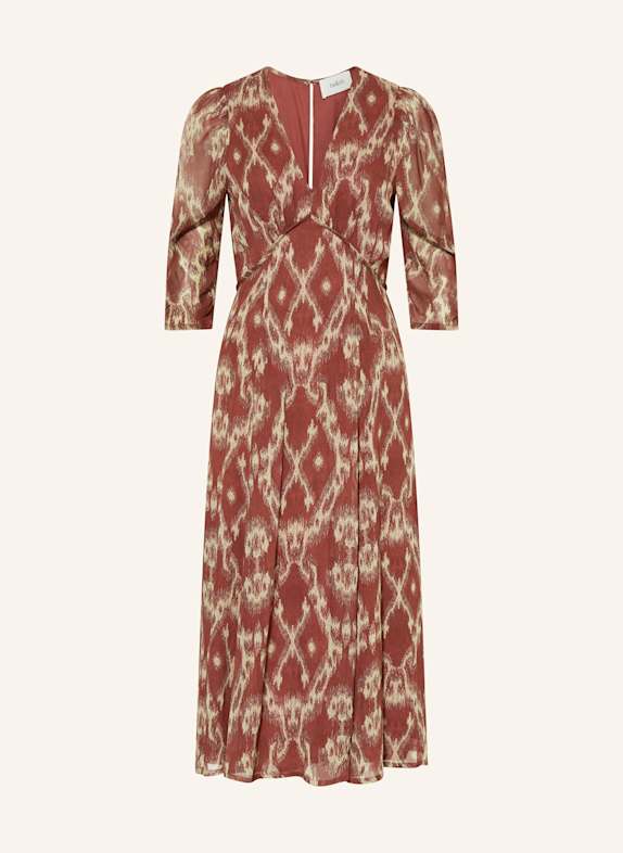 ba&sh Kleid MATSA mit 3/4-Arm DUNKELROT/ HELLGELB