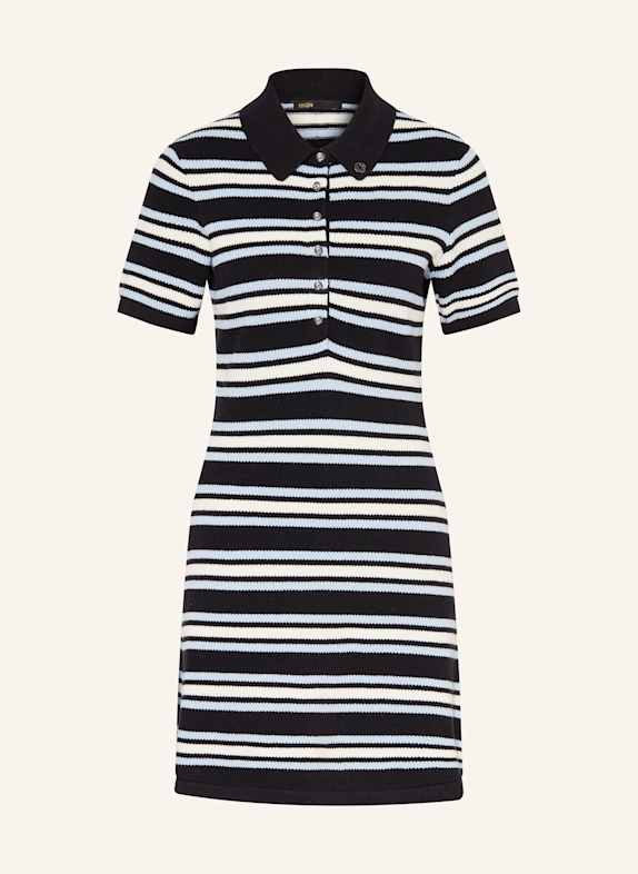 maje Strickkleid SCHWARZ/ HELLBLAU/ WEISS