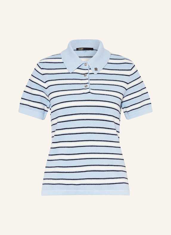 maje Strick-Poloshirt HELLBLAU/ SCHWARZ/ DUNKELBLAU