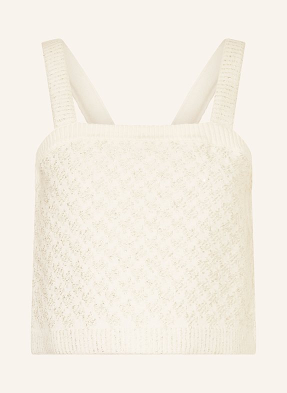 maje Stricktop mit Pailletten ECRU
