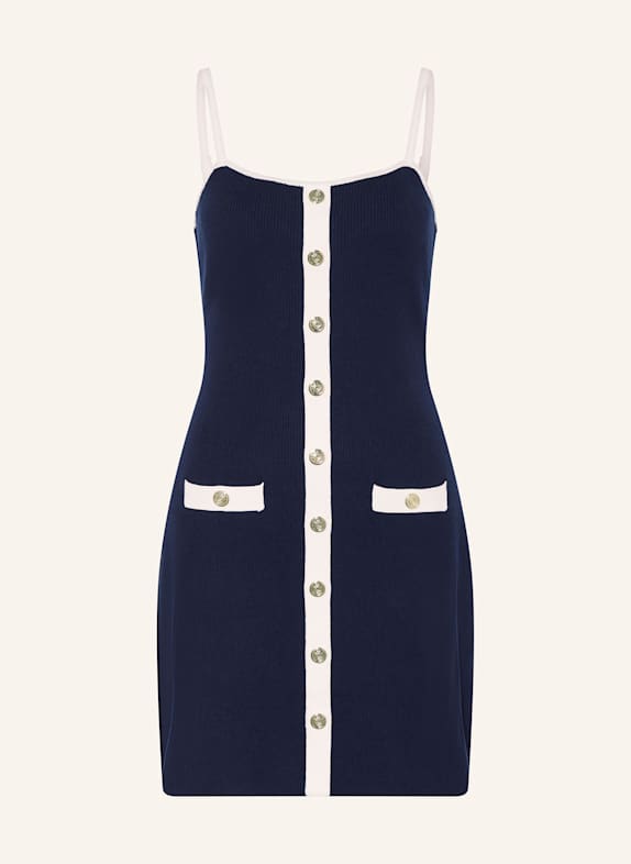 maje Strickkleid DUNKELBLAU/ WEISS