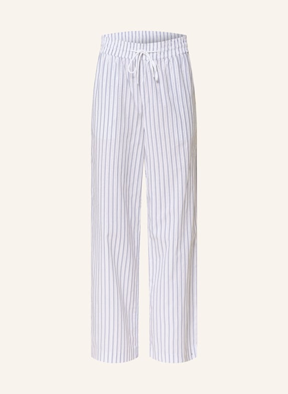 SANDRO Marlenehose mit Schmucksteinen WEISS/ BLAU