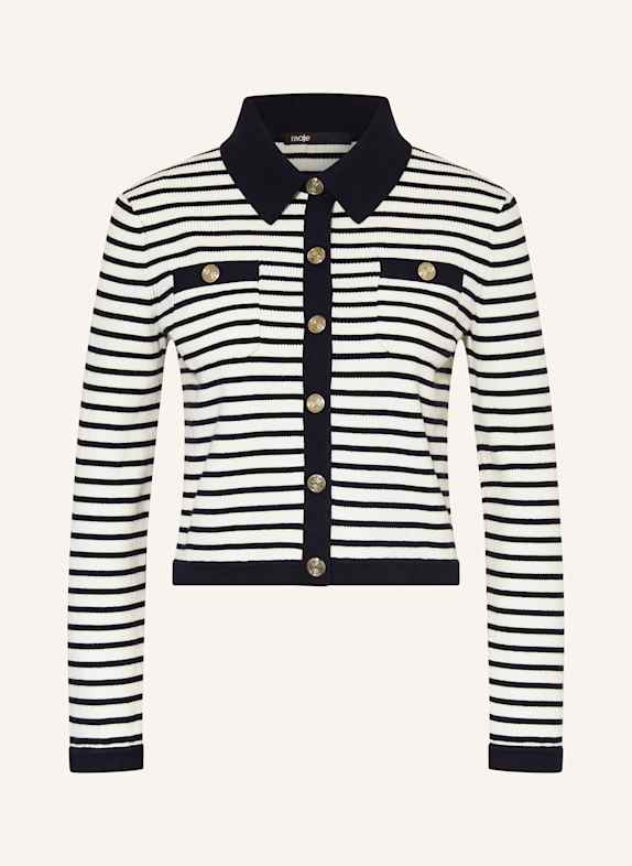 maje Strickjacke DUNKELBLAU/ WEISS