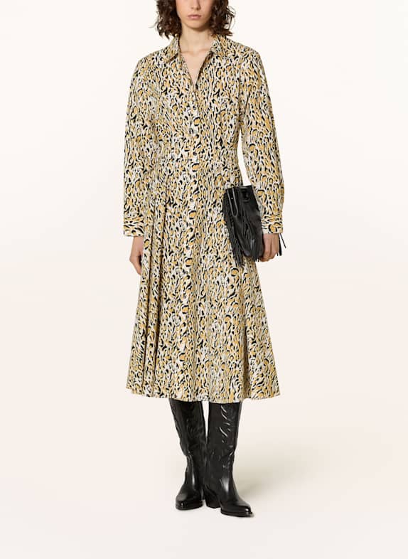 maje Hemdblusenkleid BEIGE/ WEISS/ SCHWARZ