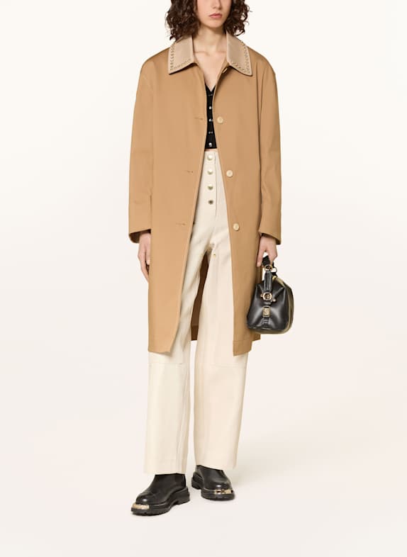 SANDRO Jacke mit Schmucksteinen CAMEL