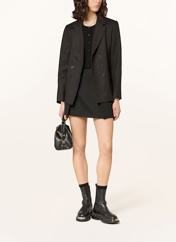 SANDRO Blazer mit Leinen SCHWARZ