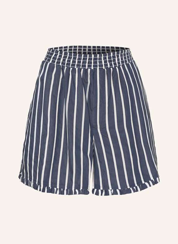 CLAUDIE PIERLOT Shorts mit Rüschen DUNKELBLAU/ WEISS