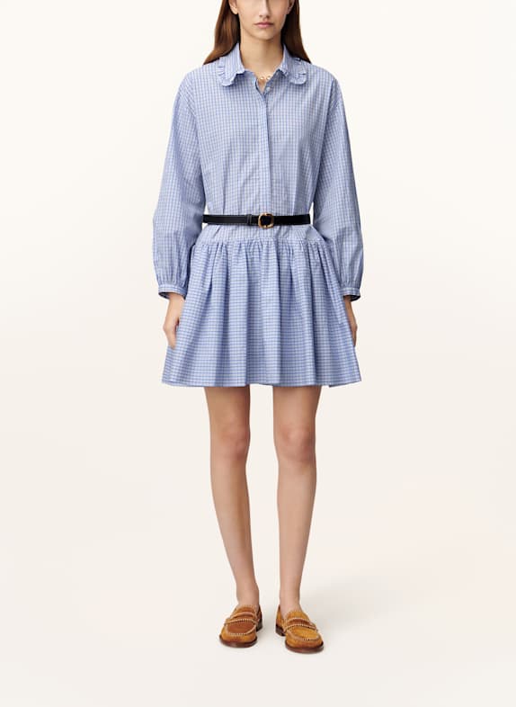 CLAUDIE PIERLOT Hemdblusenkleid HELLBLAU/ WEISS