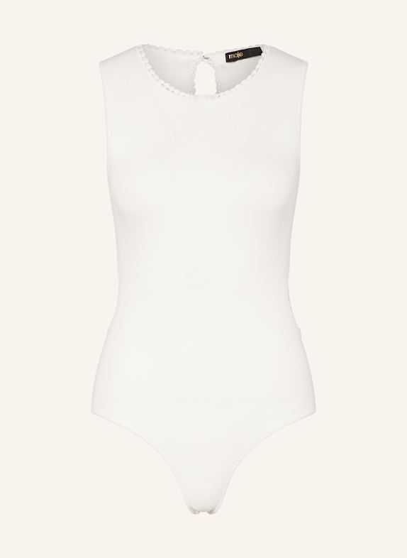 maje Strick-Body mit Cut-out und Spitze ECRU