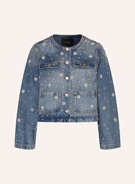 maje Jeansjacke mit Schmuckperlen 0201 BLUE