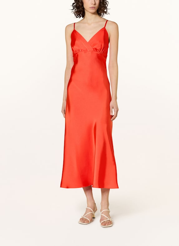 SANDRO Satinkleid ORANGE