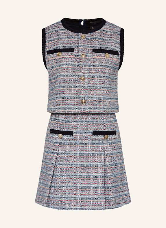 maje 2-in-1-Kleid aus Tweed mit Glitzergarn DUNKELBLAU/ WEISS/ ROT