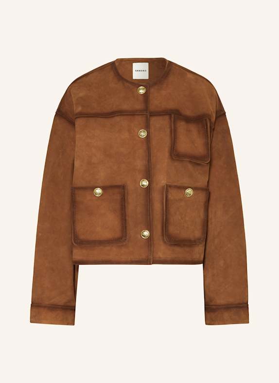 SANDRO Lederjacke COGNAC