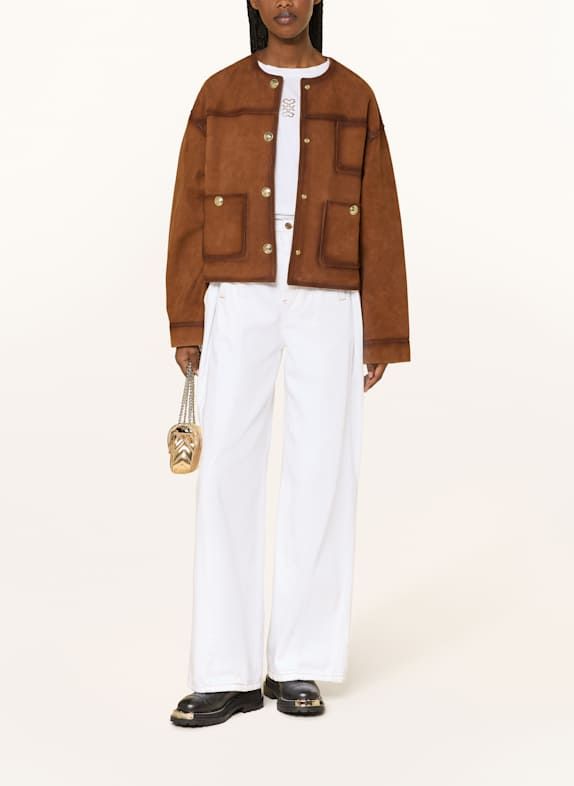 SANDRO Lederjacke COGNAC