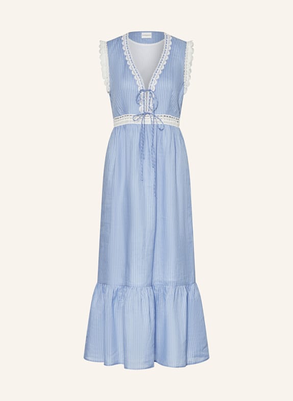 CLAUDIE PIERLOT Kleid mit Spitze HELLBLAU/ WEISS