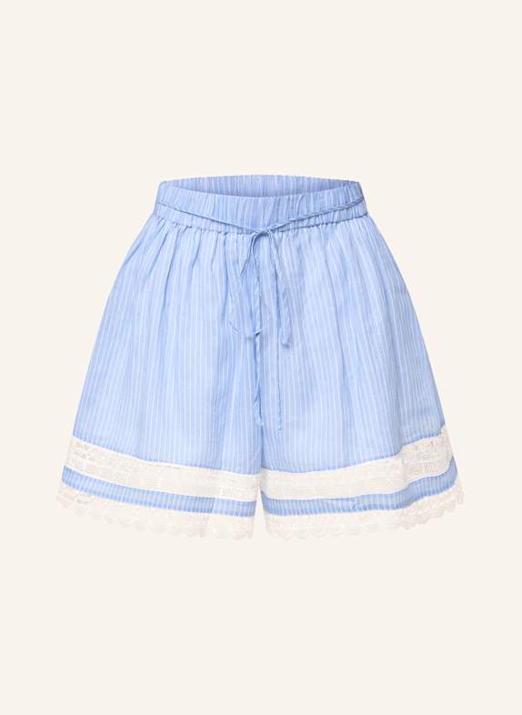CLAUDIE PIERLOT Shorts mit Spitze HELLBLAU/ WEISS