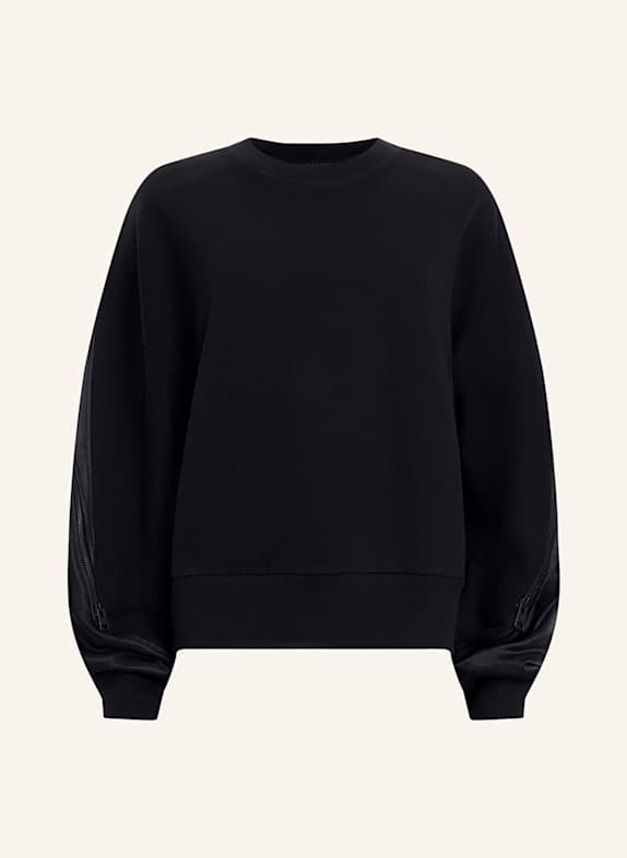 ALLSAINTS Sweatshirt PEGGY im Materialmix SCHWARZ
